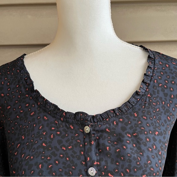 •Anthropologie Dolan• Marilyn Leopard Print Long Sleeve Blouse - Size Small - Picture 4 of 10
